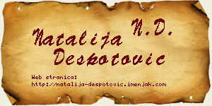 Natalija Despotović vizit kartica